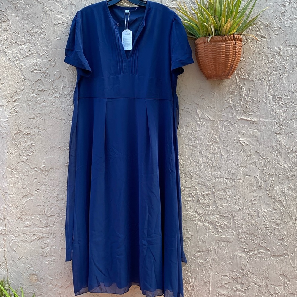 Beyond Gorgeous Midi Navy Blue Dress
